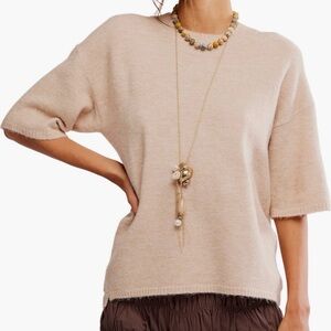 Free People Margot Oversize Short Sleeve Sweater NWT
